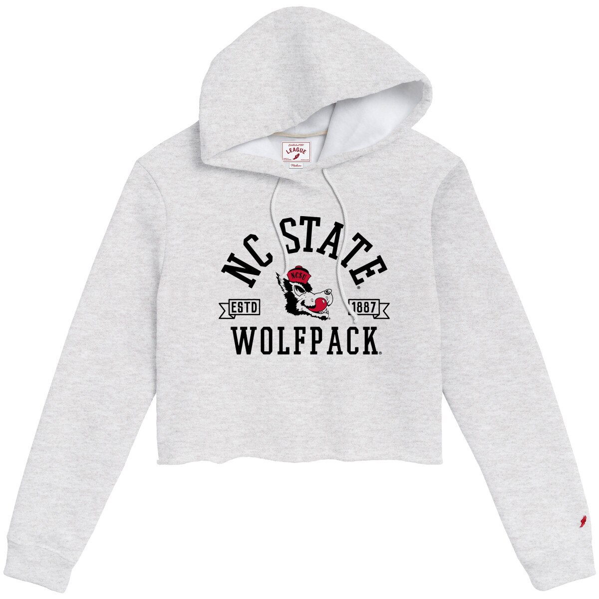 Ash Grey Ladies Cropped Hoodie - Va